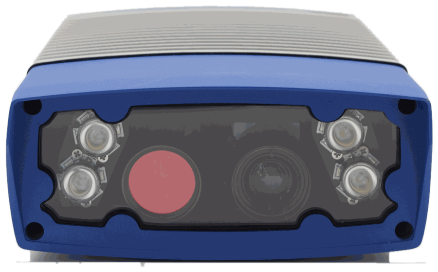 A roadside camera unit: a weather-sealed enclosure with camera optics and illumination modules on its front face.